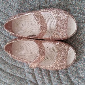 Crocs 7c pink glitter